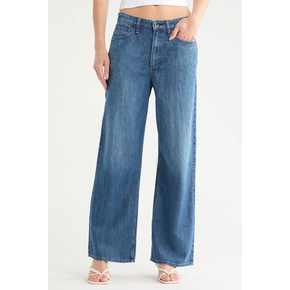 rag & bone Denim - Rag & Bone Lori Mid Rise Wide Leg Jeans Medium Wash Size 30 WDD24F2935OPME New